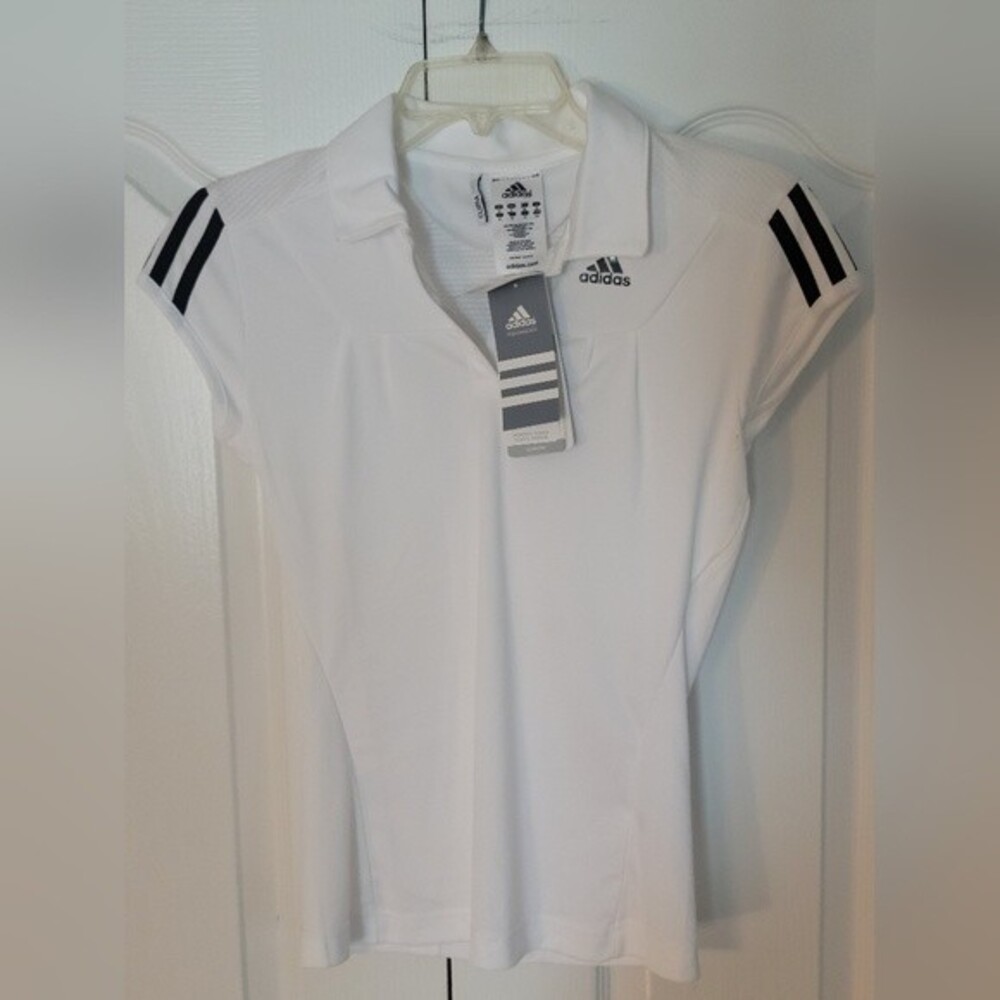NWT Adidas Tennis Performance Clima Cool White & Black Top Size S